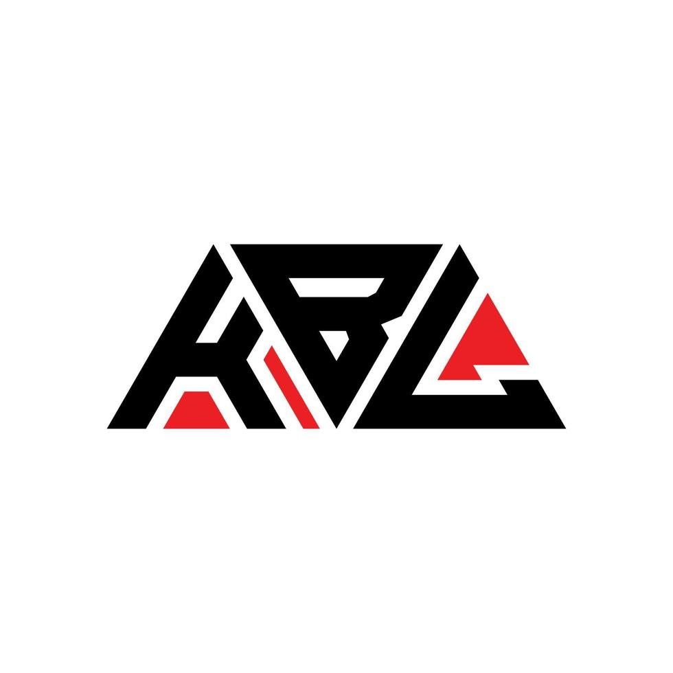 diseño de logotipo de letra triangular kbl con forma de triángulo. monograma de diseño del logotipo del triángulo kbl. plantilla de logotipo de vector de triángulo kbl con color rojo. logotipo triangular kbl logotipo simple, elegante y lujoso. kbl