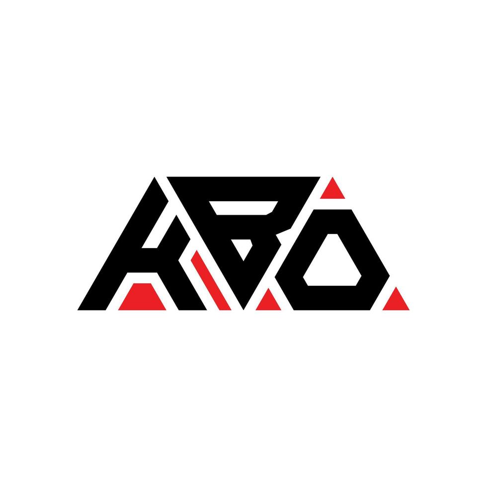 diseño de logotipo de letra triangular kbo con forma de triángulo. monograma de diseño del logotipo del triángulo kbo. plantilla de logotipo de vector de triángulo kbo con color rojo. logotipo triangular kbo logotipo simple, elegante y lujoso. kbo