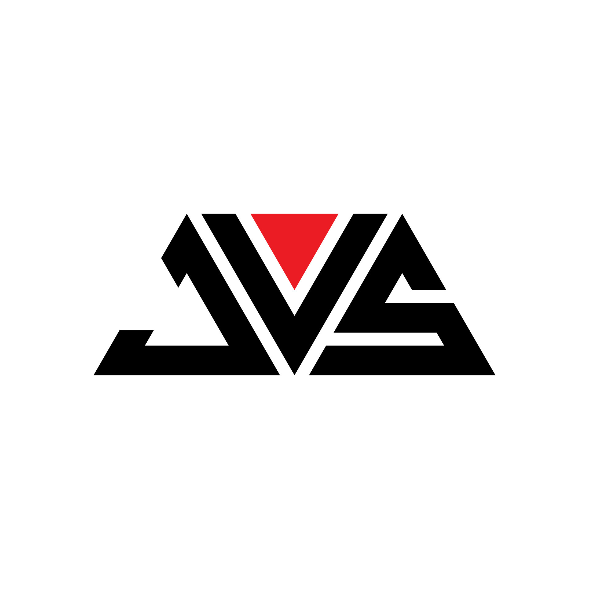 JVS triangle letter logo design with triangle shape. JVS triangle logo