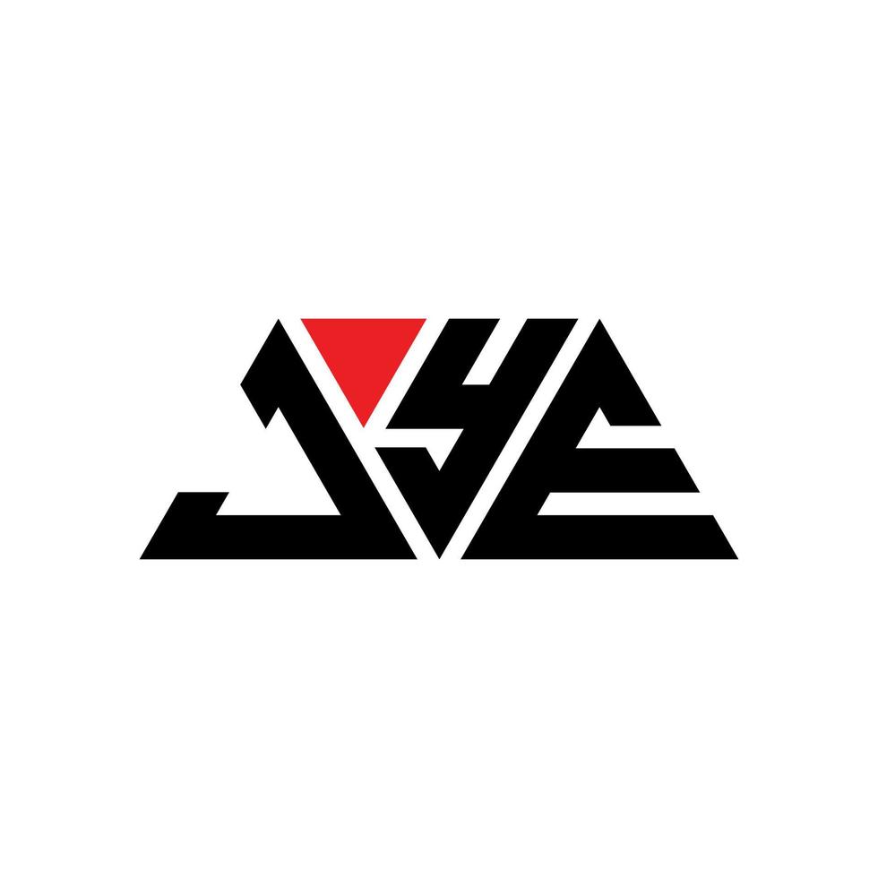 diseño de logotipo de letra triangular jye con forma de triángulo. monograma de diseño del logotipo del triángulo jye. plantilla de logotipo de vector de triángulo jye con color rojo. logotipo triangular jye logotipo simple, elegante y lujoso. jye