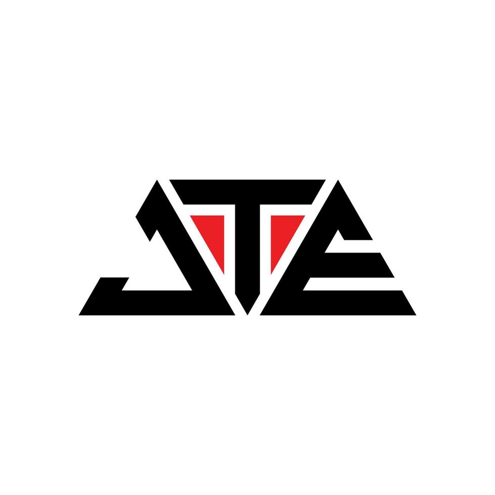 jte diseño de logotipo de letra triangular con forma de triángulo. monograma de diseño de logotipo de triángulo jte. plantilla de logotipo de vector de triángulo jte con color rojo. logotipo triangular jte logotipo simple, elegante y lujoso. jte