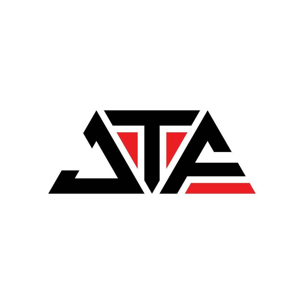 diseño de logotipo de letra triangular jtf con forma de triángulo. monograma de diseño del logotipo del triángulo jtf. plantilla de logotipo de vector de triángulo jtf con color rojo. logotipo triangular jtf logotipo simple, elegante y lujoso. JTF