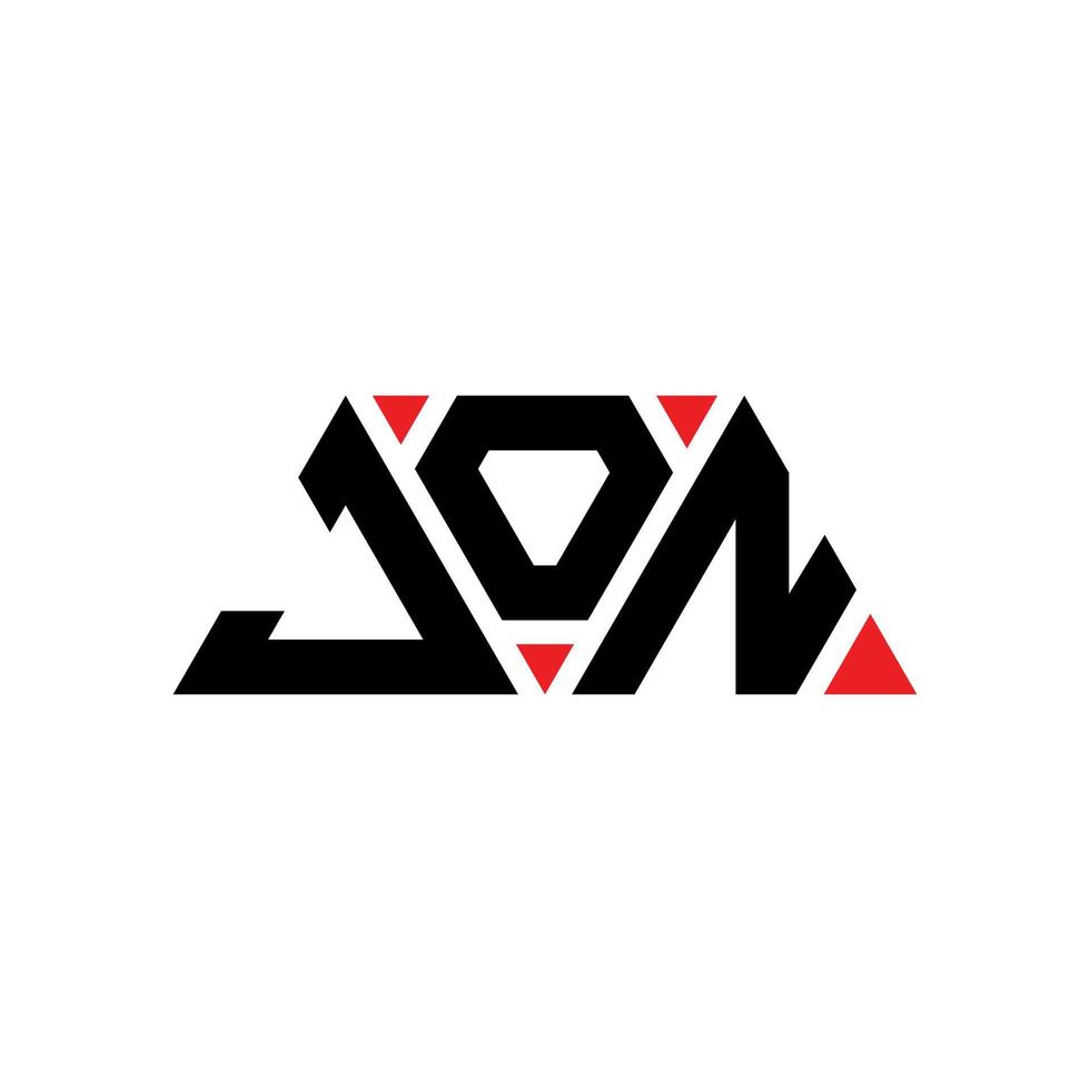 jon diseño de logotipo de letra triangular con forma de triángulo. monograma de diseño del logotipo del triángulo jon. Plantilla de logotipo de vector de triángulo jon con color rojo. jon logo triangular logo simple, elegante y lujoso. Jon