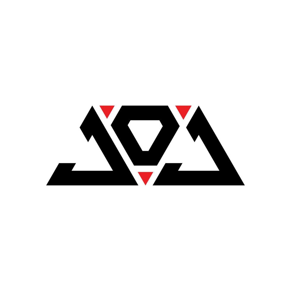 JOJ triangle letter logo design with triangle shape. JOJ triangle logo design monogram. JOJ triangle vector logo template with red color. JOJ triangular logo Simple, Elegant, and Luxurious Logo. JOJ