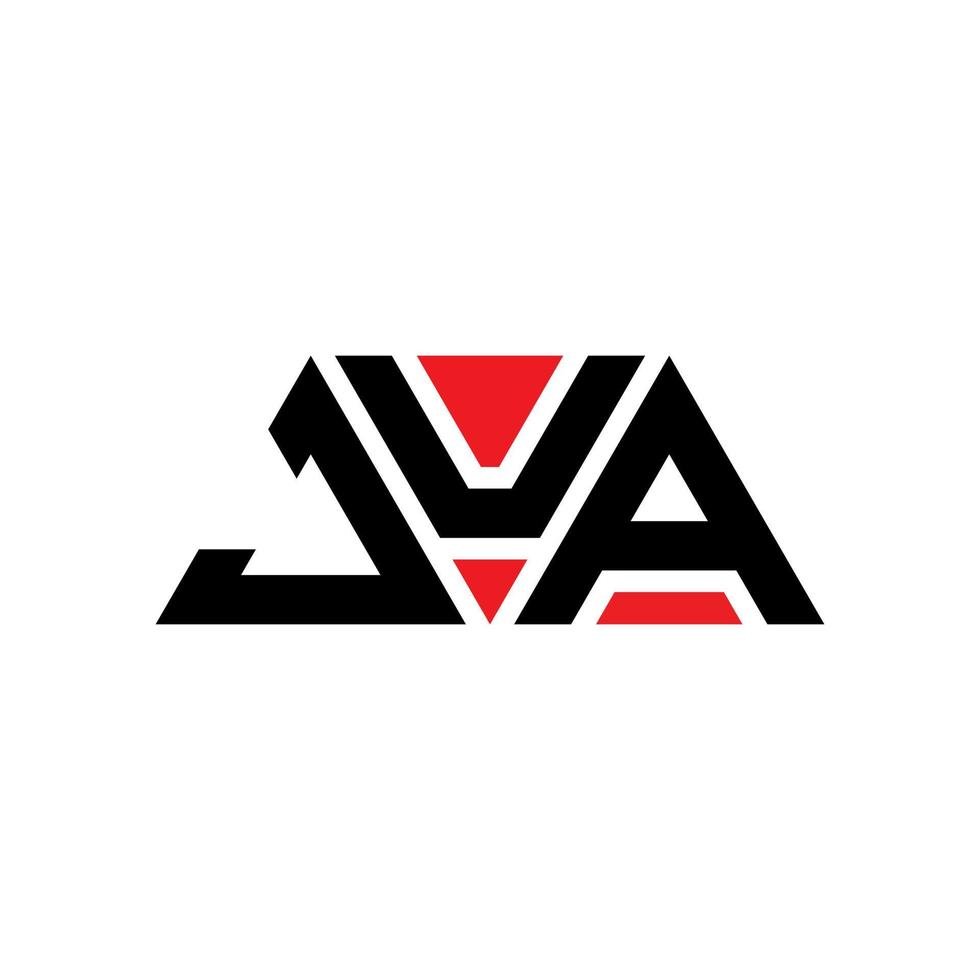 diseño del logotipo de la letra del triángulo jua con forma de triángulo. monograma de diseño del logotipo del triángulo jua. Plantilla de logotipo de vector de triángulo jua con color rojo. logotipo triangular jua logotipo simple, elegante y lujoso. jua