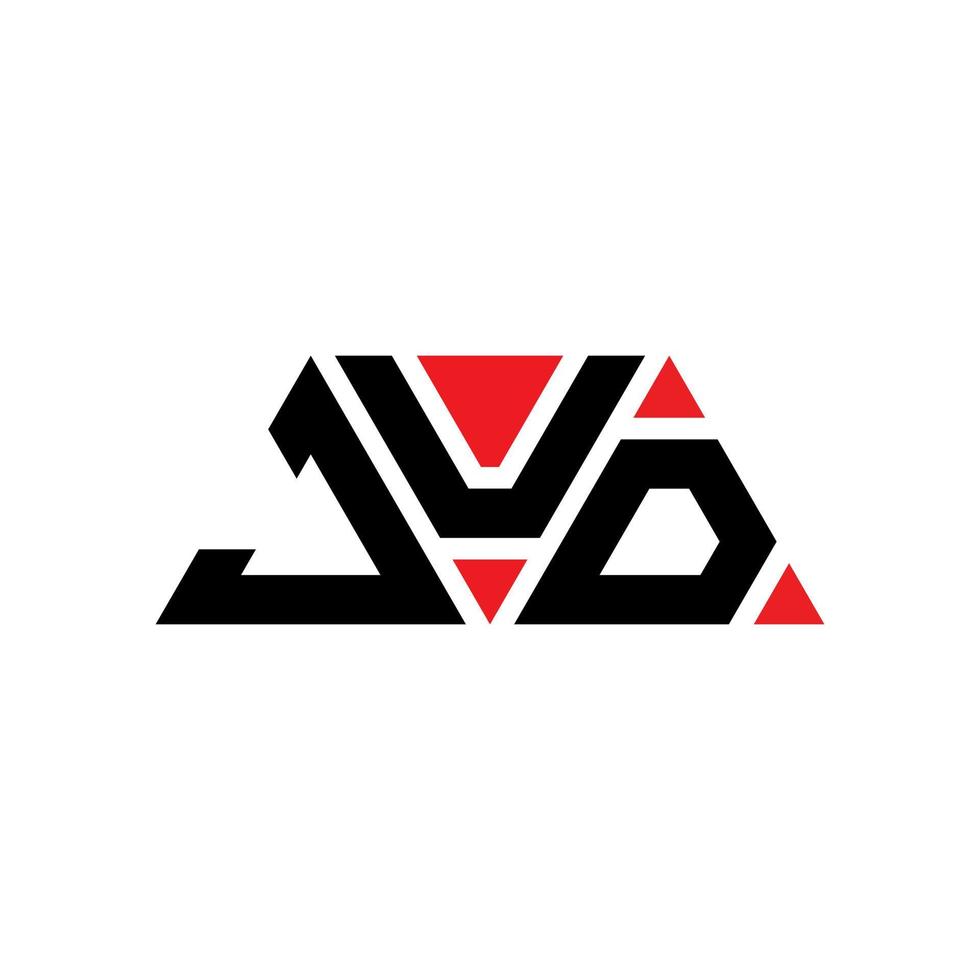 diseño de logotipo de letra de triángulo jud con forma de triángulo. monograma de diseño del logotipo del triángulo jud. plantilla de logotipo de vector de triángulo jud con color rojo. logo triangular jud logo simple, elegante y lujoso. juez