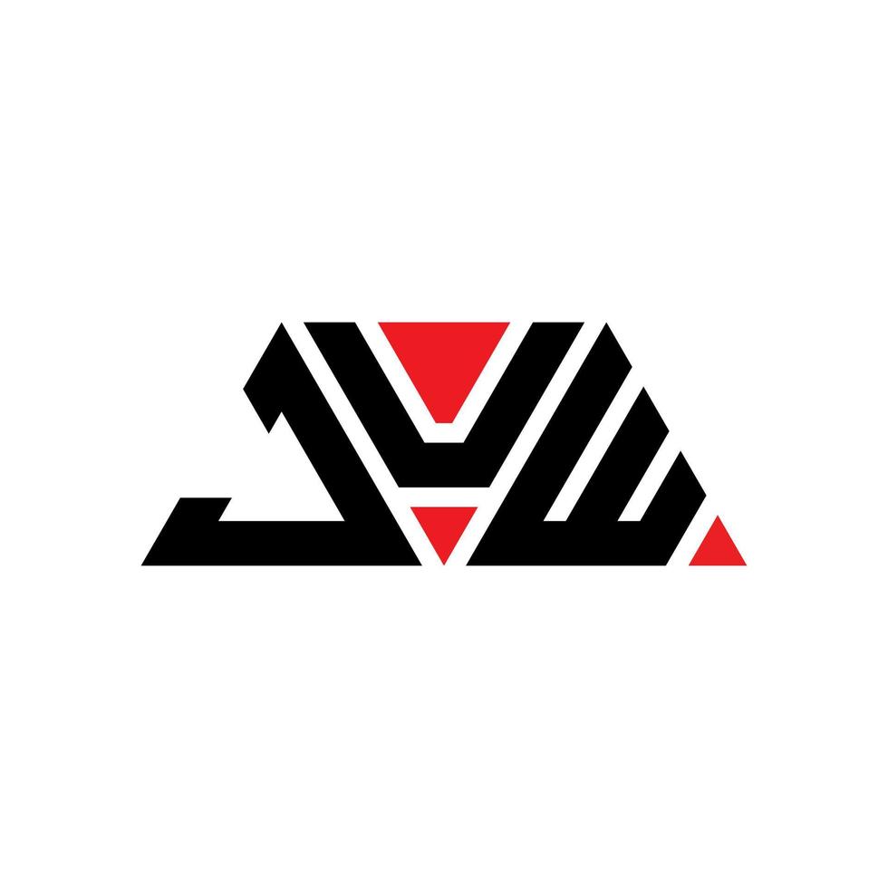 diseño de logotipo de letra de triángulo juw con forma de triángulo. monograma de diseño del logotipo del triángulo juw. plantilla de logotipo de vector de triángulo juw con color rojo. logotipo triangular juw logotipo simple, elegante y lujoso. Juw