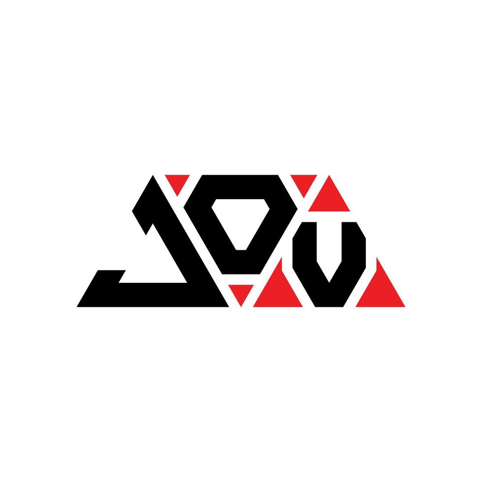 diseño de logotipo de letra de triángulo jov con forma de triángulo. monograma de diseño del logotipo del triángulo jov. jov triángulo vector logo plantilla con color rojo. logo triangular jov logo simple, elegante y lujoso. joven