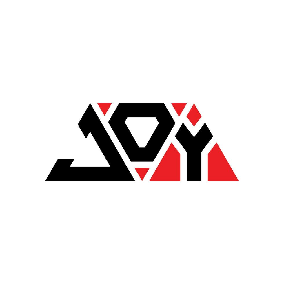 diseño de logotipo de letra de triángulo de alegría con forma de triángulo. monograma de diseño de logotipo de triángulo de alegría. plantilla de logotipo de vector de triángulo de alegría con color rojo. logo triangular joy logo simple, elegante y lujoso. alegría