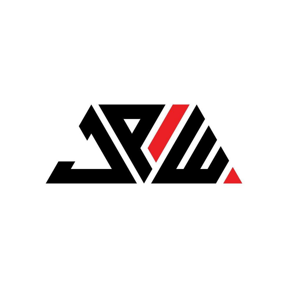 JPW triangle letter logo design with triangle shape. JPW triangle logo design monogram. JPW triangle vector logo template with red color. JPW triangular logo Simple, Elegant, and Luxurious Logo. JPW
