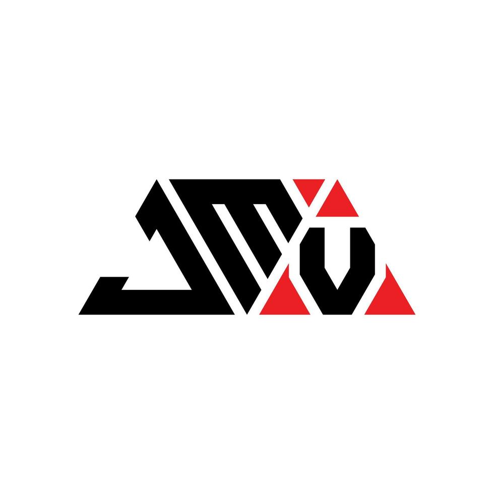 jmv diseño de logotipo de letra triangular con forma de triángulo. monograma de diseño del logotipo del triángulo jmv. plantilla de logotipo de vector de triángulo jmv con color rojo. logotipo triangular jmv logotipo simple, elegante y lujoso. jmv
