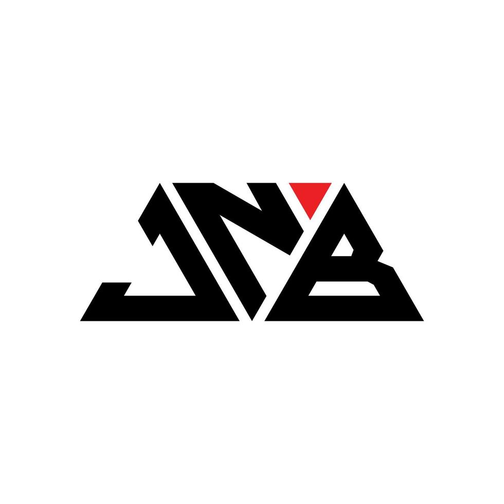 JNB triangle letter logo design with triangle shape. JNB triangle logo design monogram. JNB triangle vector logo template with red color. JNB triangular logo Simple, Elegant, and Luxurious Logo. JNB