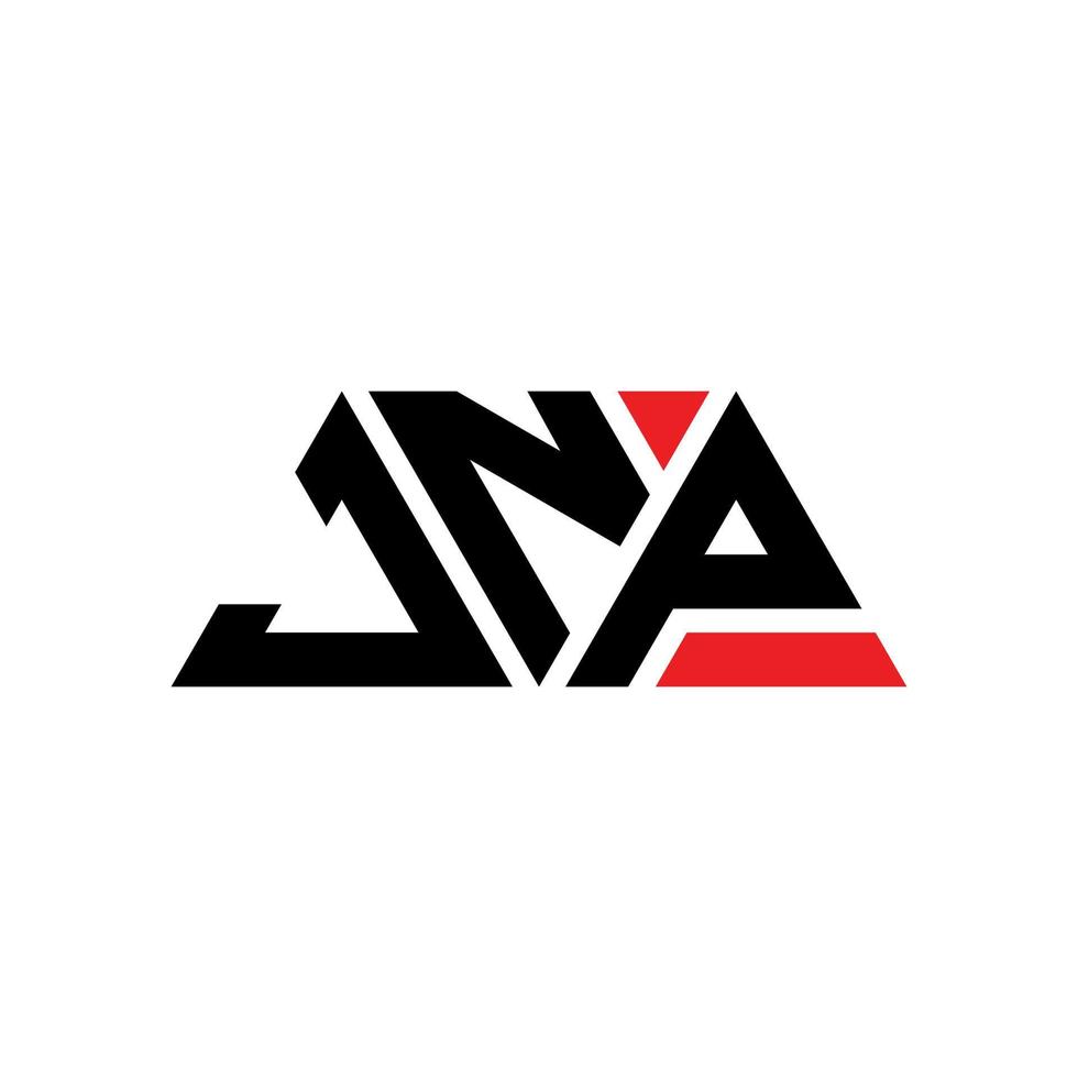 JNP triangle letter logo design with triangle shape. JNP triangle logo design monogram. JNP triangle vector logo template with red color. JNP triangular logo Simple, Elegant, and Luxurious Logo. JNP