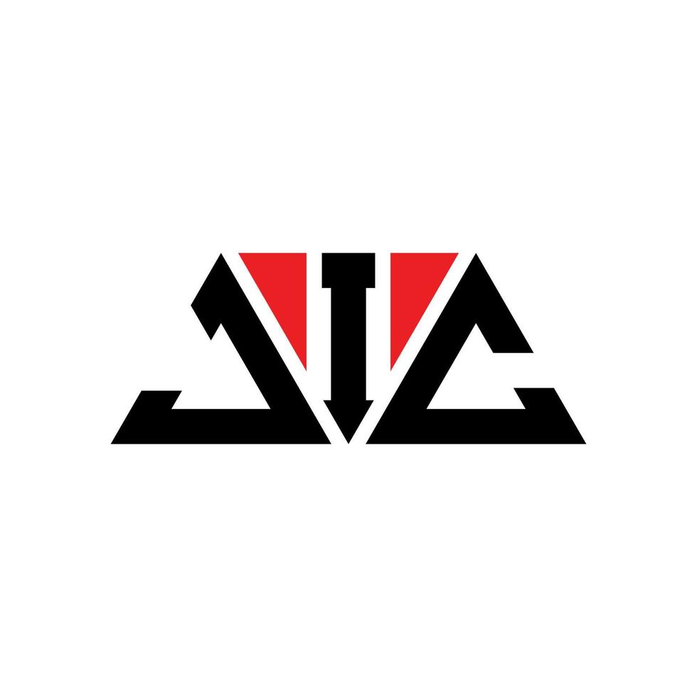 diseño de logotipo de letra de triángulo jic con forma de triángulo. monograma de diseño del logotipo del triángulo jic. plantilla de logotipo de vector de triángulo jic con color rojo. logotipo triangular jic logotipo simple, elegante y lujoso. jic