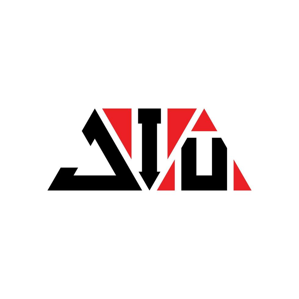diseño del logotipo de la letra del triángulo jiu con forma de triángulo. monograma de diseño del logotipo del triángulo jiu. plantilla de logotipo de vector de triángulo jiu con color rojo. logotipo triangular jiu logotipo simple, elegante y lujoso. jiu