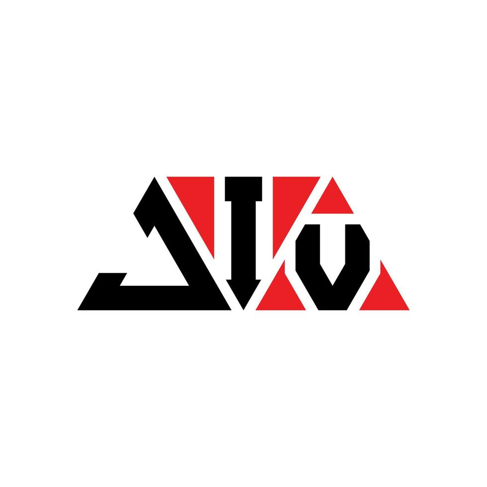 JIV triangle letter logo design with triangle shape. JIV triangle logo design monogram. JIV triangle vector logo template with red color. JIV triangular logo Simple, Elegant, and Luxurious Logo. JIV