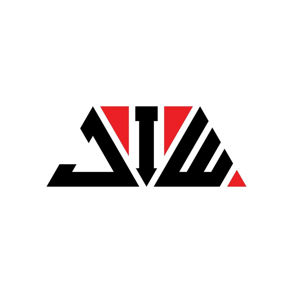 diseño de logotipo de letra de triángulo jiw con forma de triángulo. monograma de diseño del logotipo del triángulo jiw. plantilla de logotipo de vector de triángulo jiw con color rojo. logotipo triangular jiw logotipo simple, elegante y lujoso. jiw