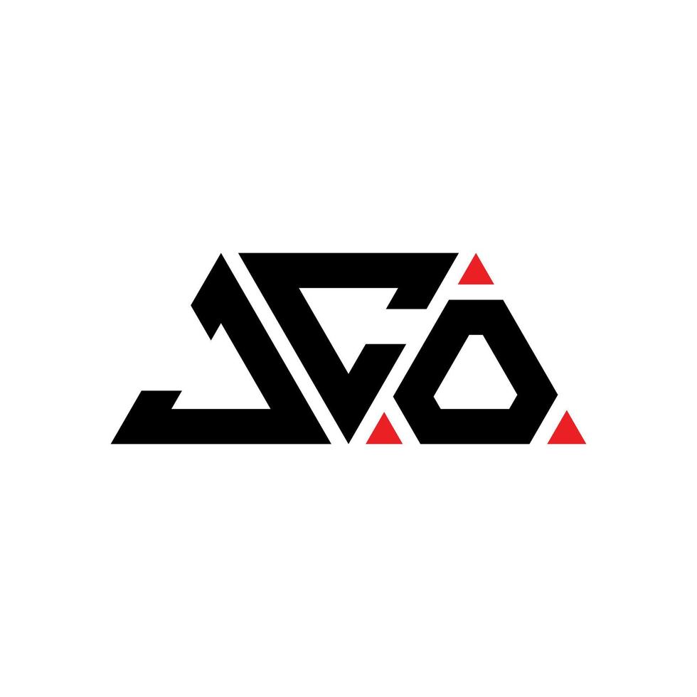 jco diseño de logotipo de letra triangular con forma de triángulo. monograma de diseño del logotipo del triángulo jco. Plantilla de logotipo de vector de triángulo jco con color rojo. logotipo triangular jco logotipo simple, elegante y lujoso. jco