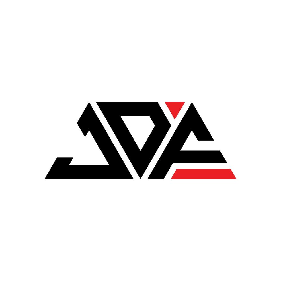 Diseño de logotipo de letra triangular jdf con forma de triángulo. monograma de diseño del logotipo del triángulo jdf. plantilla de logotipo de vector de triángulo jdf con color rojo. logotipo triangular jdf logotipo simple, elegante y lujoso. jdf