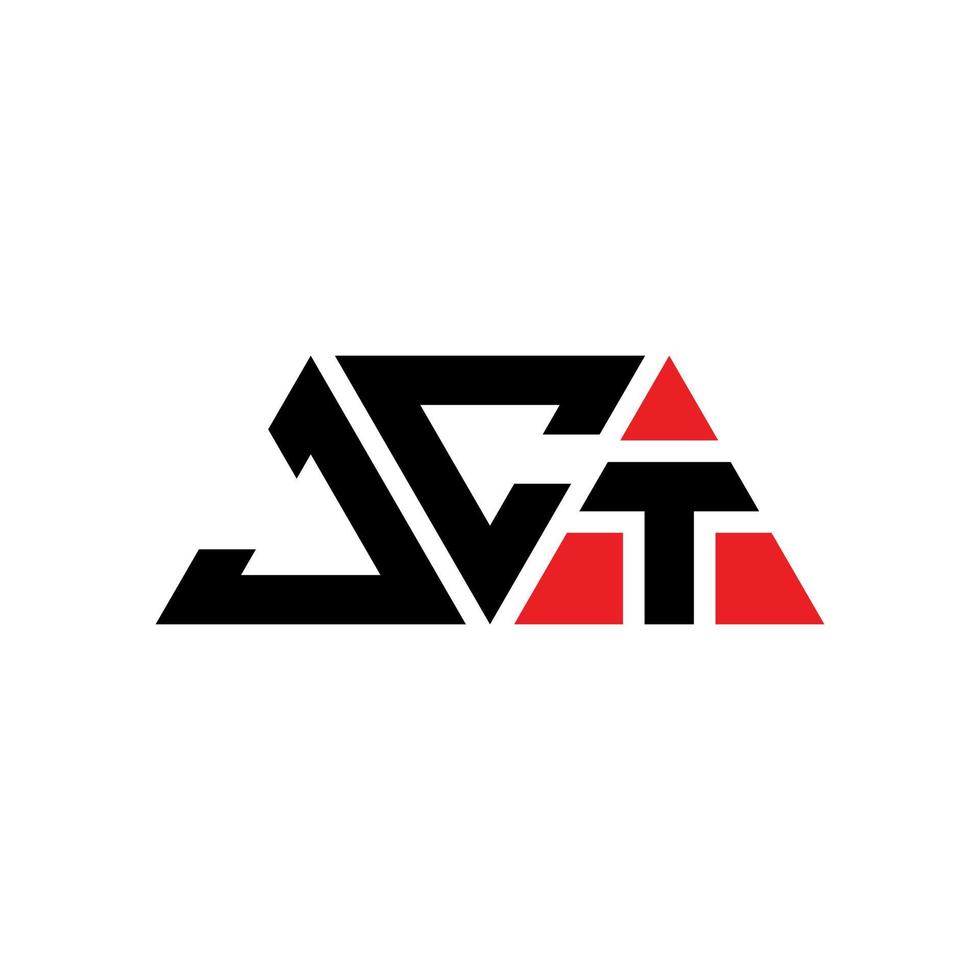 JCT triangle letter logo design with triangle shape. JCT triangle logo design monogram. JCT triangle vector logo template with red color. JCT triangular logo Simple, Elegant, and Luxurious Logo. JCT