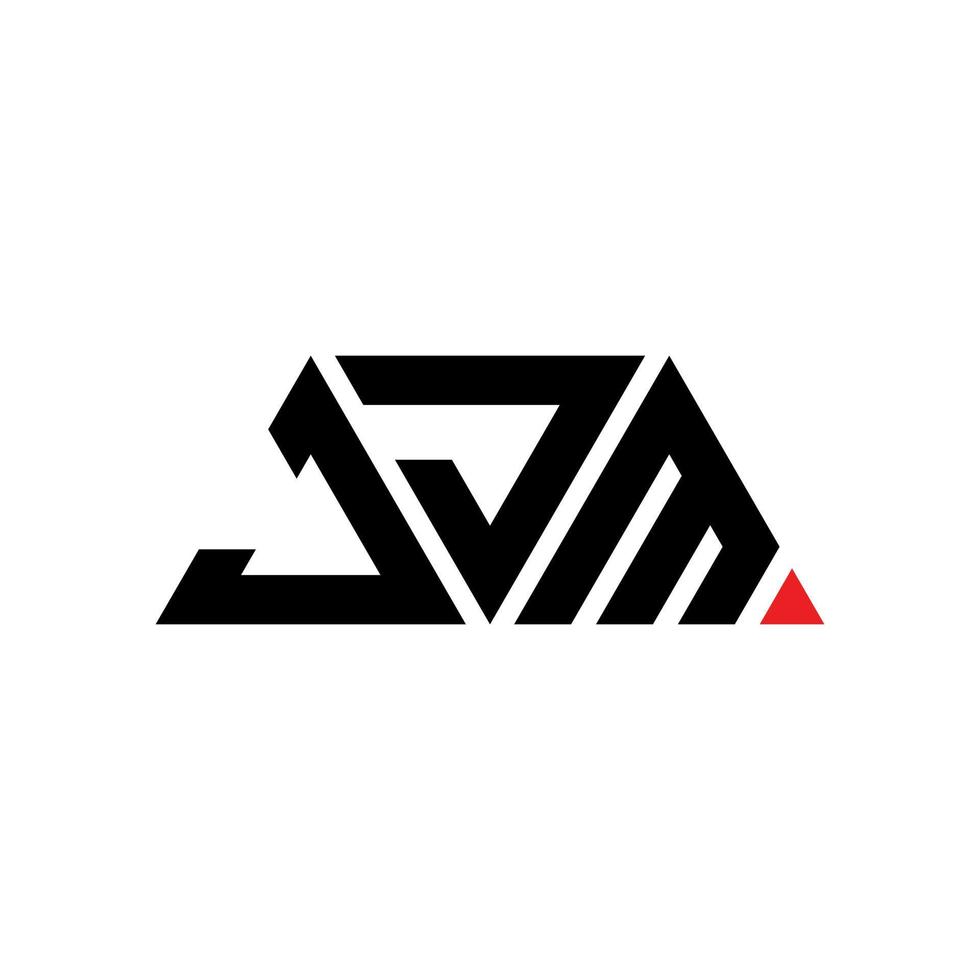JJM triangle letter logo design with triangle shape. JJM triangle logo design monogram. JJM triangle vector logo template with red color. JJM triangular logo Simple, Elegant, and Luxurious Logo. JJM