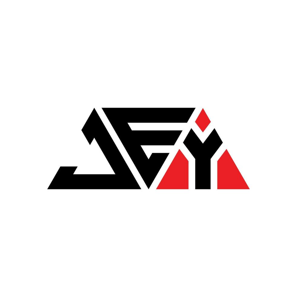 diseño de logotipo de letra de triángulo jey con forma de triángulo. monograma de diseño del logotipo del triángulo jey. plantilla de logotipo de vector de triángulo jey con color rojo. logotipo triangular jey logotipo simple, elegante y lujoso. jeje