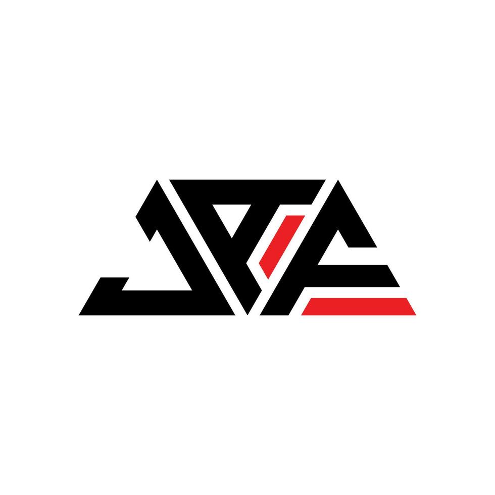JAF triangle letter logo design with triangle shape. JAF triangle logo design monogram. JAF triangle vector logo template with red color. JAF triangular logo Simple, Elegant, and Luxurious Logo. JAF