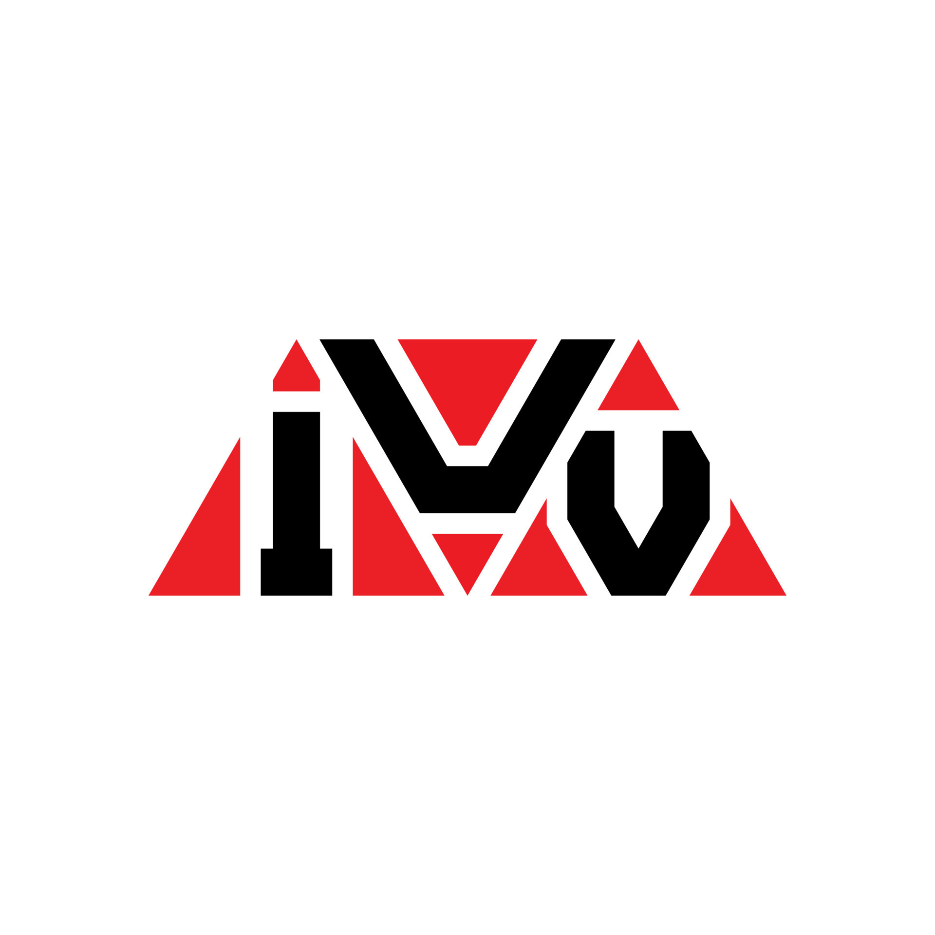 IUV triangle letter logo design with triangle shape. IUV triangle logo