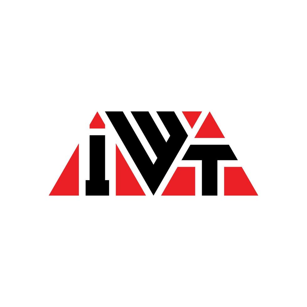 diseño de logotipo de letra de triángulo iwt con forma de triángulo. monograma de diseño de logotipo de triángulo iwt. plantilla de logotipo de vector de triángulo iwt con color rojo. logotipo triangular iwt logotipo simple, elegante y lujoso. iwt