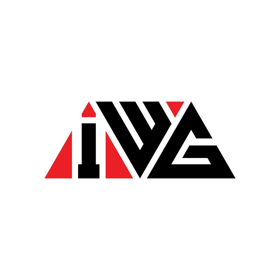 IWG triangle letter logo design with triangle shape. IWG triangle logo design monogram. IWG triangle vector logo template with red color. IWG triangular logo Simple, Elegant, and Luxurious Logo. IWG