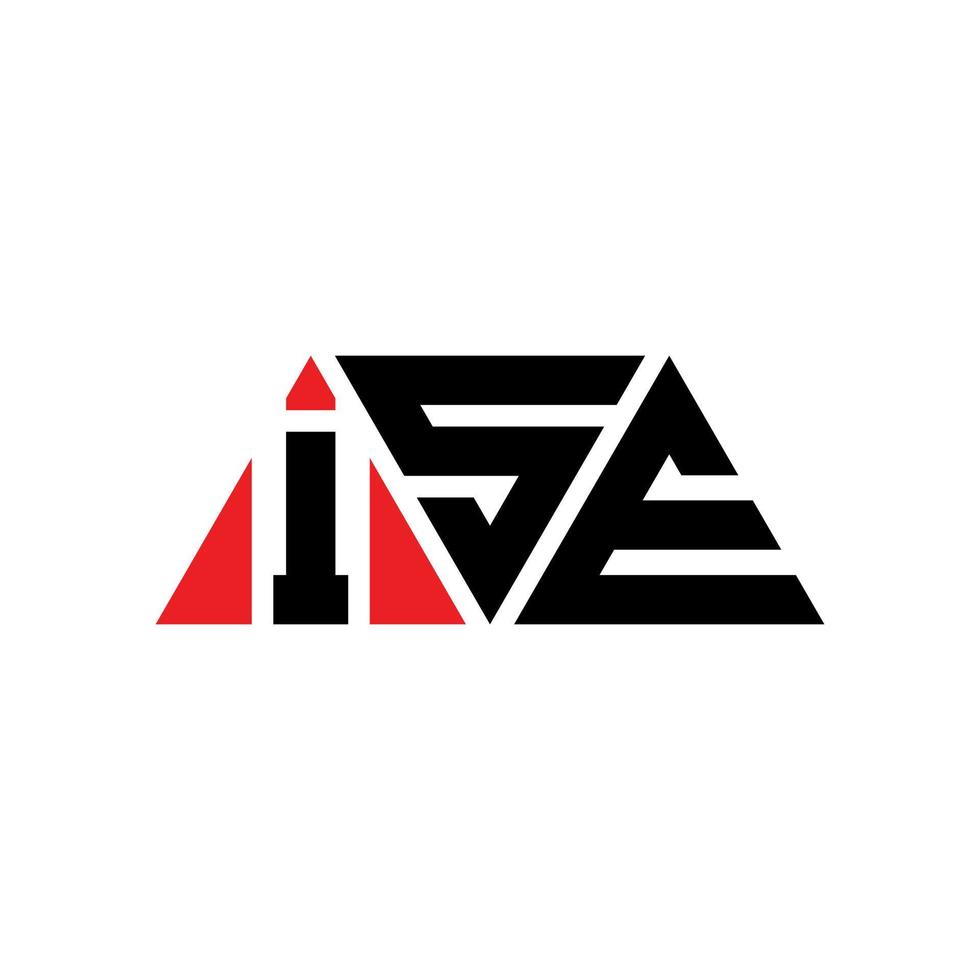 ISE triangle letter logo design with triangle shape. ISE triangle logo design monogram. ISE triangle vector logo template with red color. ISE triangular logo Simple, Elegant, and Luxurious Logo. ISE