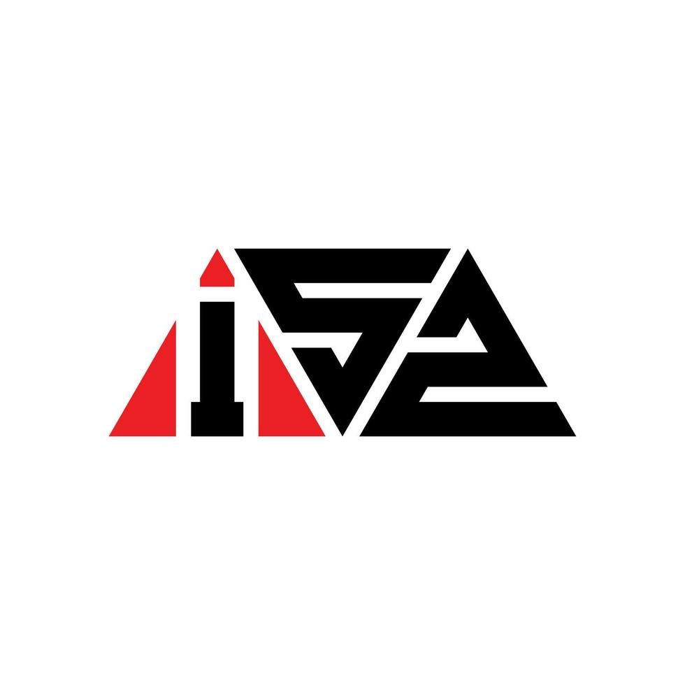 ISZ triangle letter logo design with triangle shape. ISZ triangle logo design monogram. ISZ triangle vector logo template with red color. ISZ triangular logo Simple, Elegant, and Luxurious Logo. ISZ