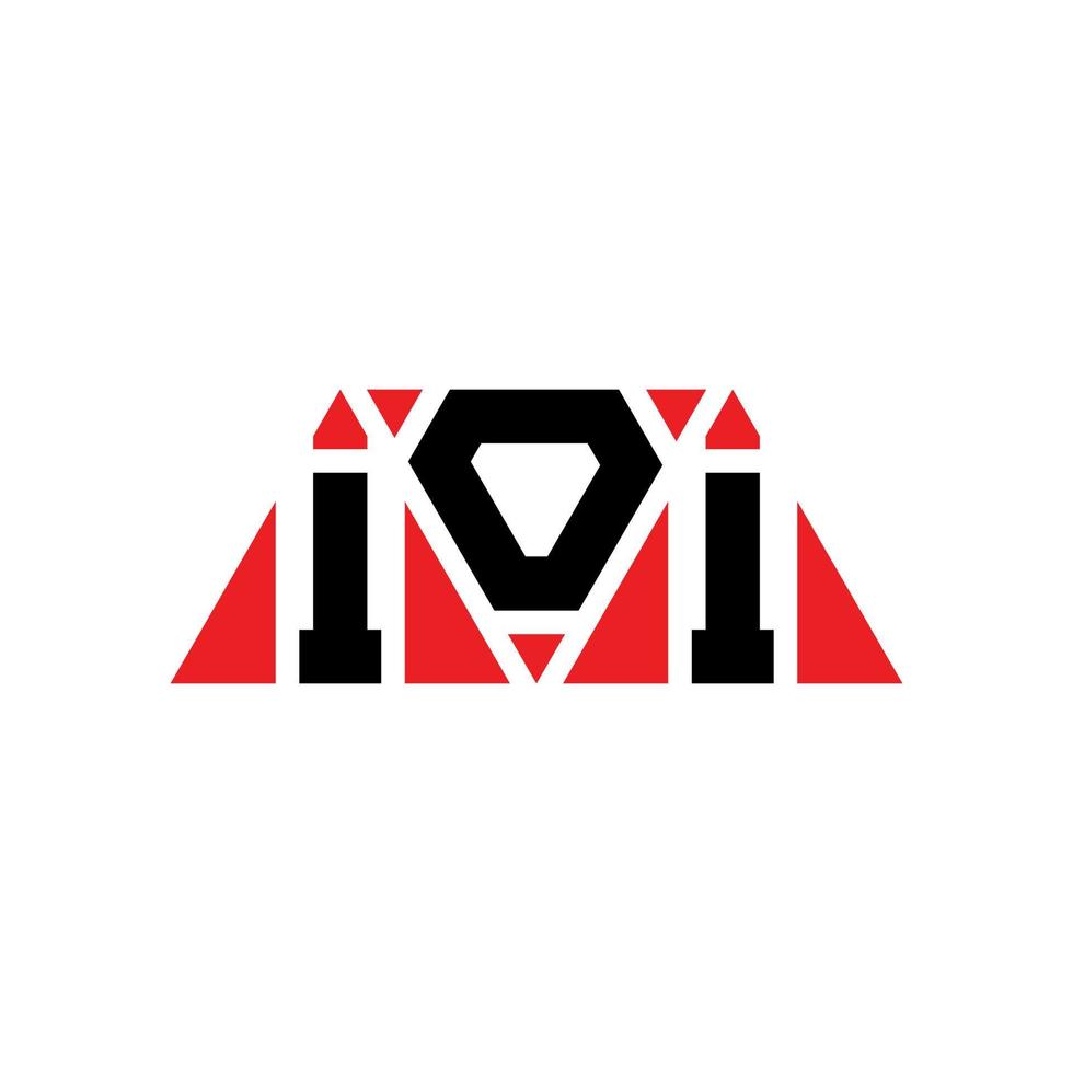 diseño de logotipo de letra triangular ioi con forma de triángulo. monograma de diseño del logotipo del triángulo ioi. plantilla de logotipo de vector de triángulo ioi con color rojo. logotipo triangular ioi logotipo simple, elegante y lujoso. yoi