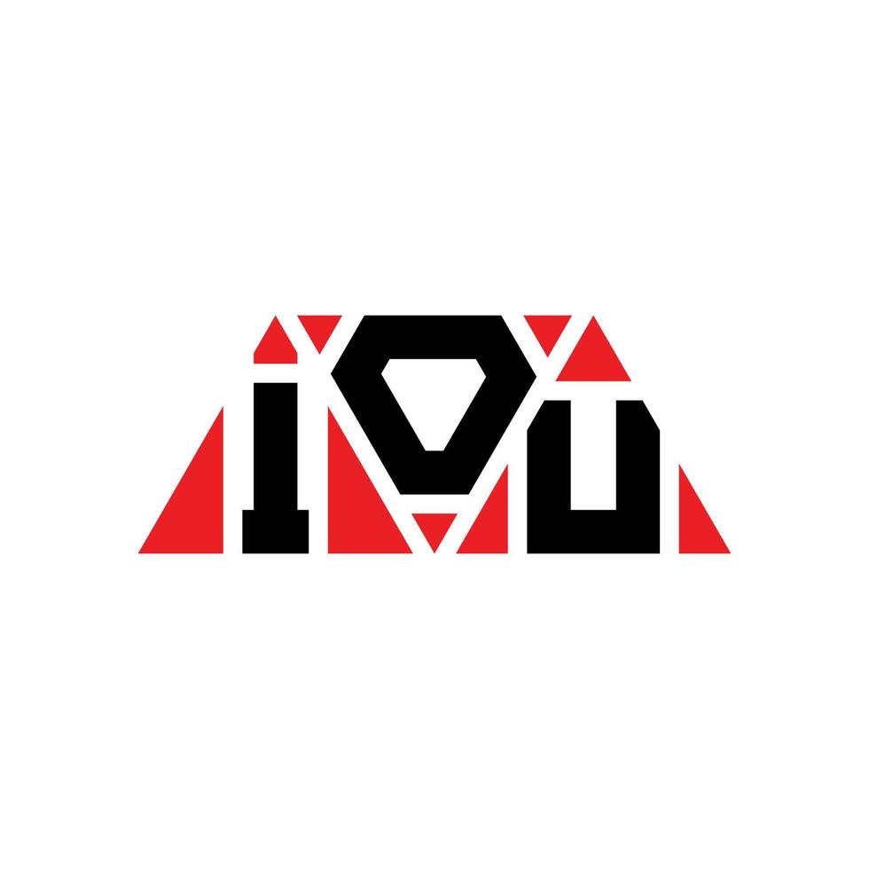 diseño de logotipo de letra triangular iou con forma de triángulo. monograma de diseño del logotipo del triángulo iou. plantilla de logotipo de vector de triángulo iou con color rojo. logotipo triangular iou logotipo simple, elegante y lujoso. tu