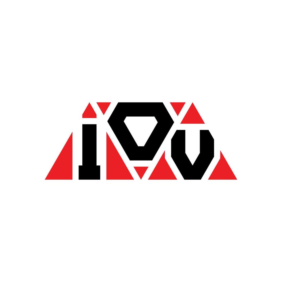 IOV triangle letter logo design with triangle shape. IOV triangle logo design monogram. IOV triangle vector logo template with red color. IOV triangular logo Simple, Elegant, and Luxurious Logo. IOV