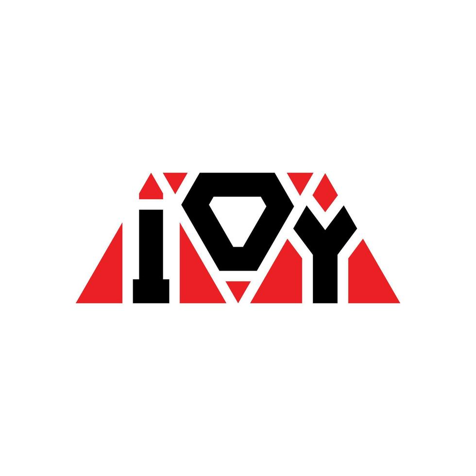 IOY triangle letter logo design with triangle shape. IOY triangle logo design monogram. IOY triangle vector logo template with red color. IOY triangular logo Simple, Elegant, and Luxurious Logo. IOY