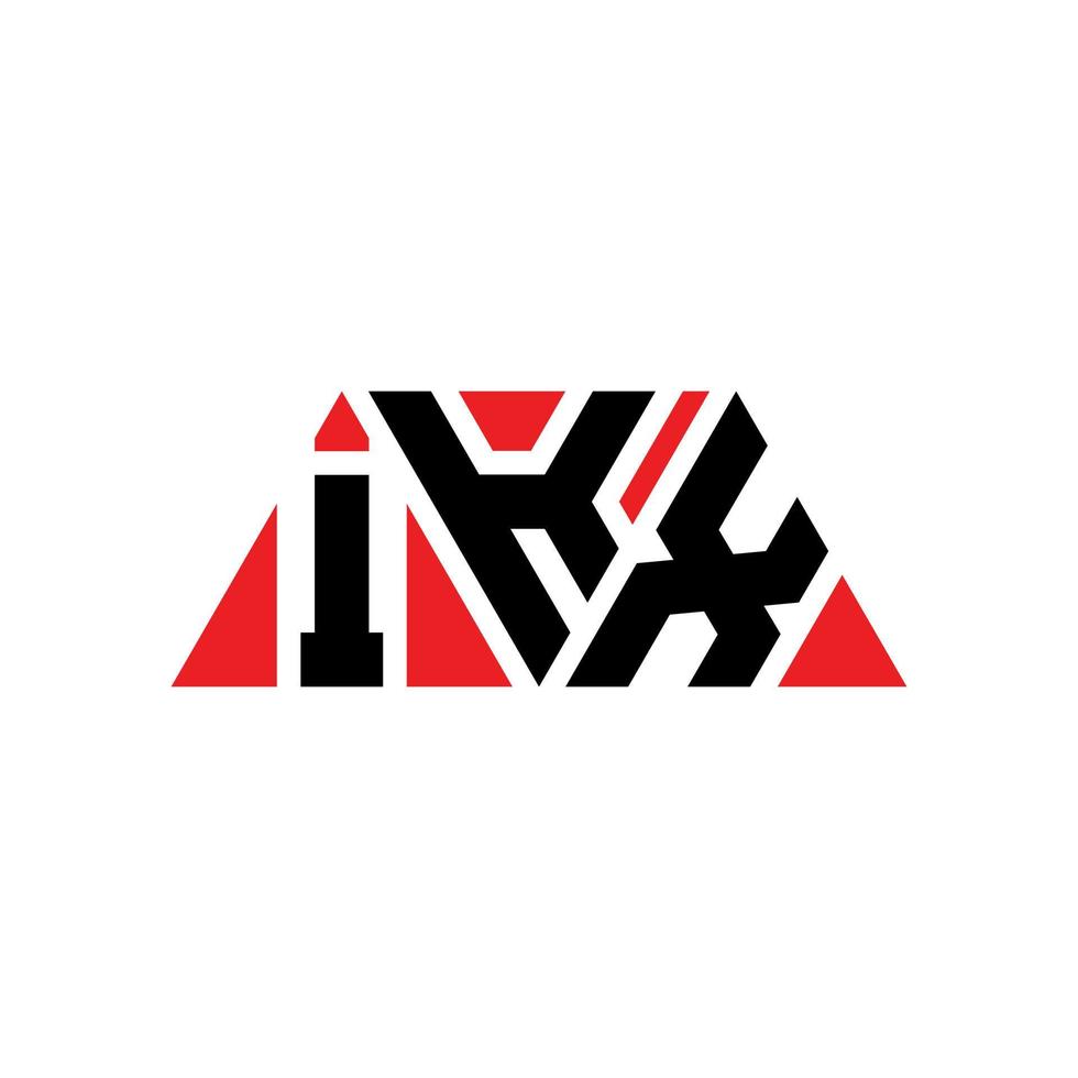 Diseño de logotipo de letra triangular ikx con forma de triángulo. monograma de diseño del logotipo del triángulo ikx. Plantilla de logotipo de vector de triángulo ikx con color rojo. logotipo triangular ikx logotipo simple, elegante y lujoso. ikx