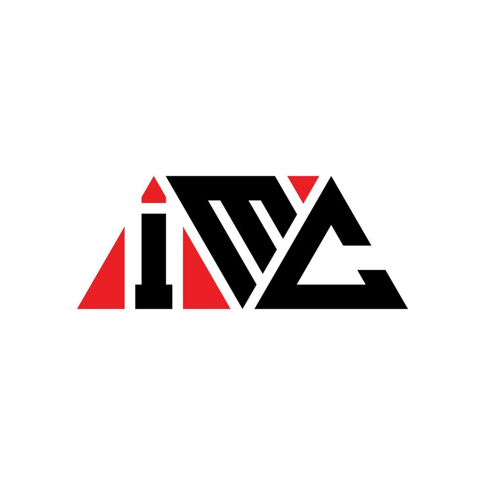 IMC triangle letter logo design with triangle shape. IMC triangle logo design monogram. IMC triangle vector logo template with red color. IMC triangular logo Simple, Elegant, and Luxurious Logo. IMC