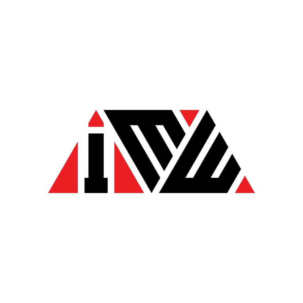 Diseño de logotipo de letra triangular imw con forma de triángulo. monograma de diseño del logotipo del triángulo imw. plantilla de logotipo de vector de triángulo imw con color rojo. logotipo triangular imw logotipo simple, elegante y lujoso. imw