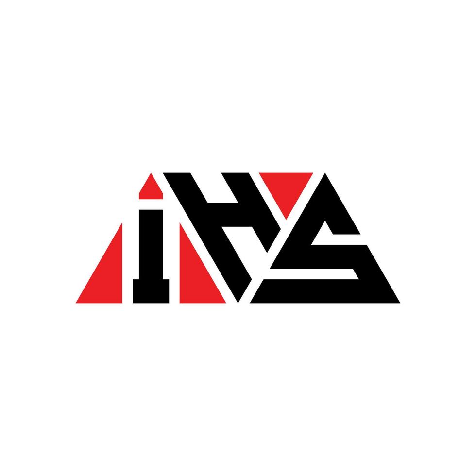 IHS triangle letter logo design with triangle shape. IHS triangle logo design monogram. IHS triangle vector logo template with red color. IHS triangular logo Simple, Elegant, and Luxurious Logo. IHS