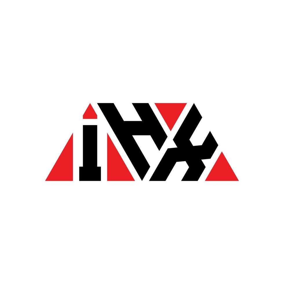 Diseño de logotipo de letra triangular ihx con forma de triángulo. monograma de diseño del logotipo del triángulo ihx. Plantilla de logotipo de vector de triángulo ihx con color rojo. logotipo triangular ihx logotipo simple, elegante y lujoso. ihx