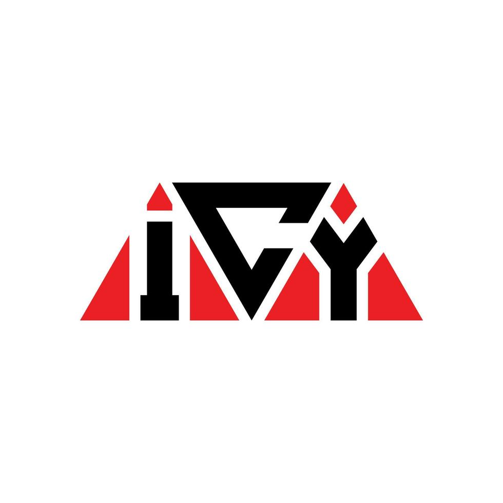 ICY triangle letter logo design with triangle shape. ICY triangle logo design monogram. ICY triangle vector logo template with red color. ICY triangular logo Simple, Elegant, and Luxurious Logo. ICY