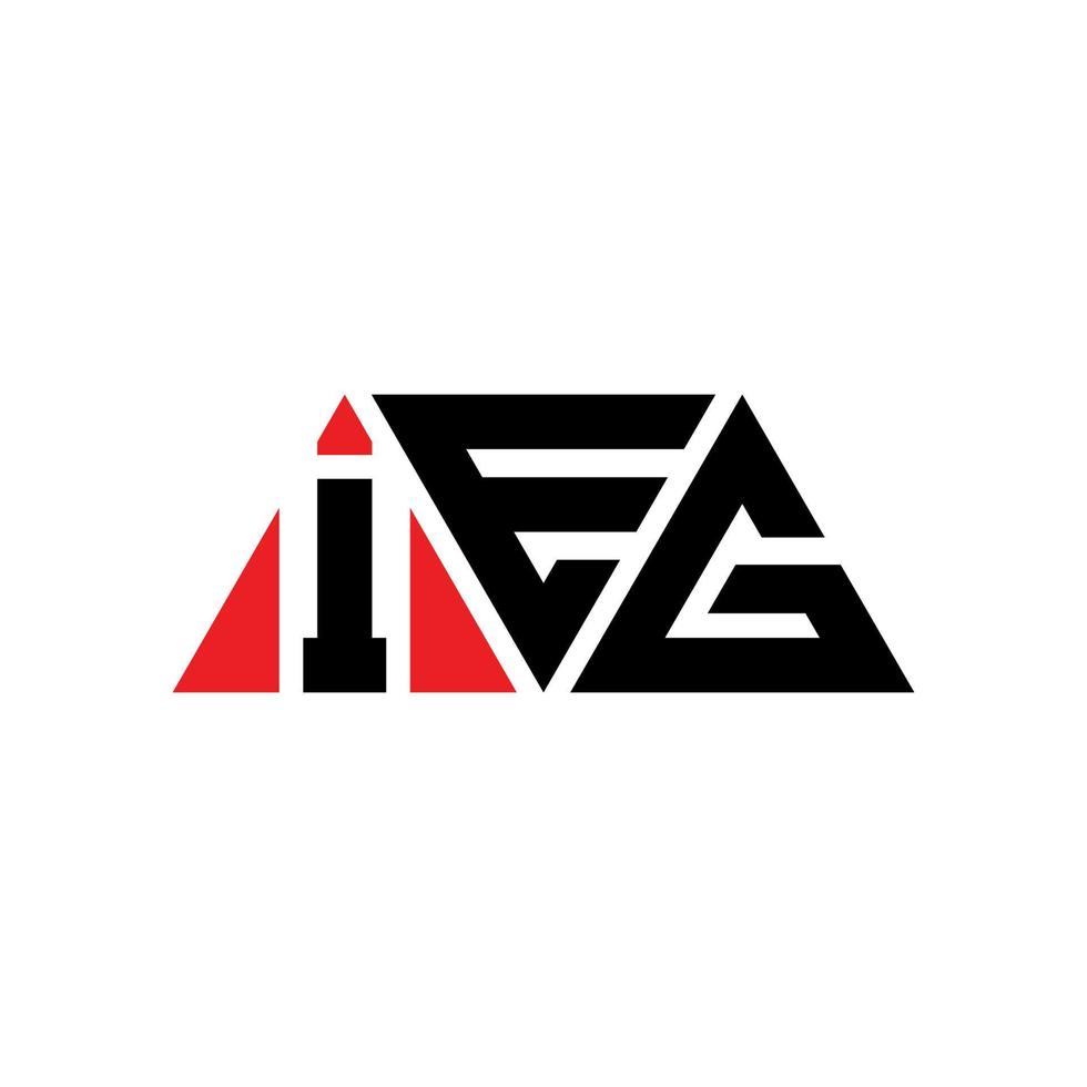IEG triangle letter logo design with triangle shape. IEG triangle logo design monogram. IEG triangle vector logo template with red color. IEG triangular logo Simple, Elegant, and Luxurious Logo. IEG