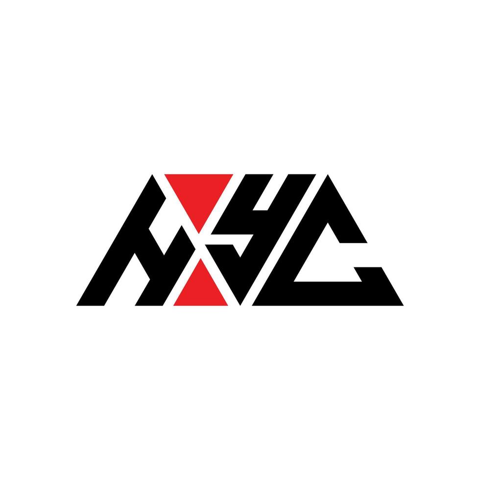 diseño de logotipo de letra de triángulo hyc con forma de triángulo. monograma de diseño de logotipo de triángulo hyc. plantilla de logotipo de vector de triángulo hyc con color rojo. logotipo triangular hyc logotipo simple, elegante y lujoso. hyc