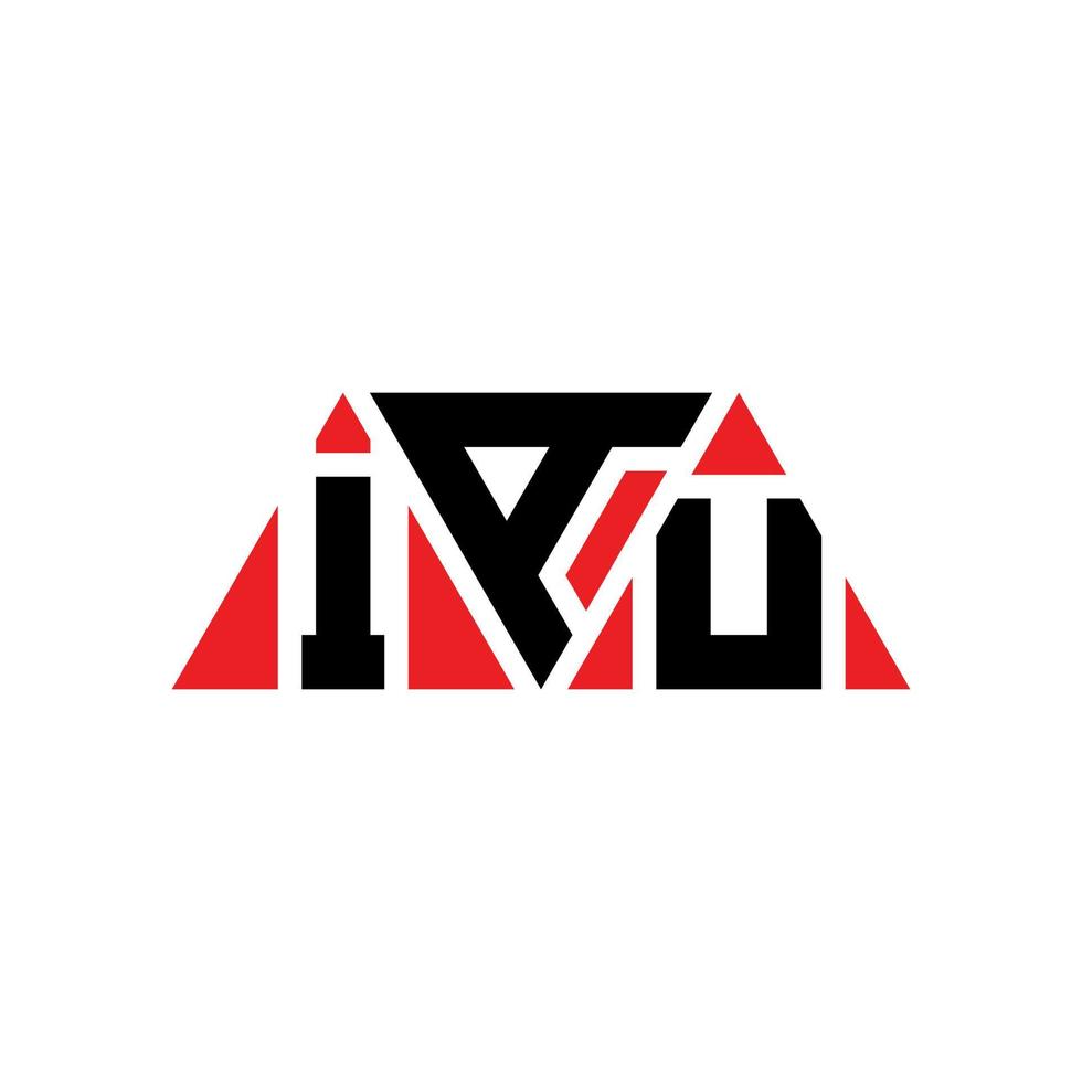 IAU triangle letter logo design with triangle shape. IAU triangle logo design monogram. IAU triangle vector logo template with red color. IAU triangular logo Simple, Elegant, and Luxurious Logo. IAU