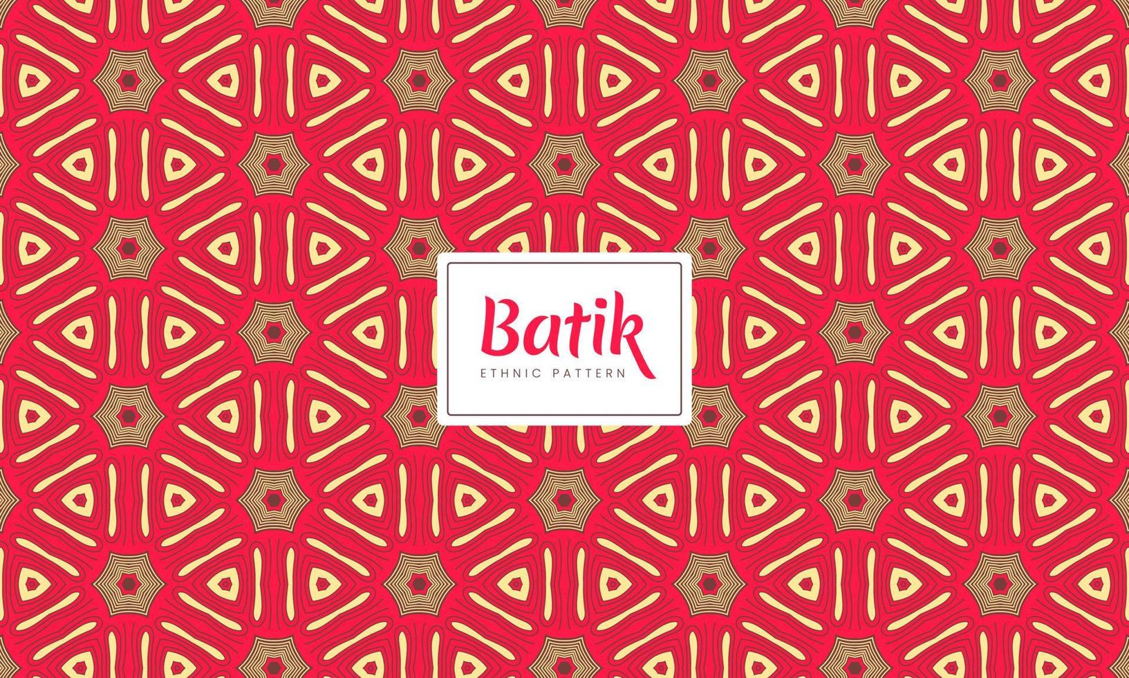 Batik Indonesian Chinese traditional decorative floral patterns Vector Background Red