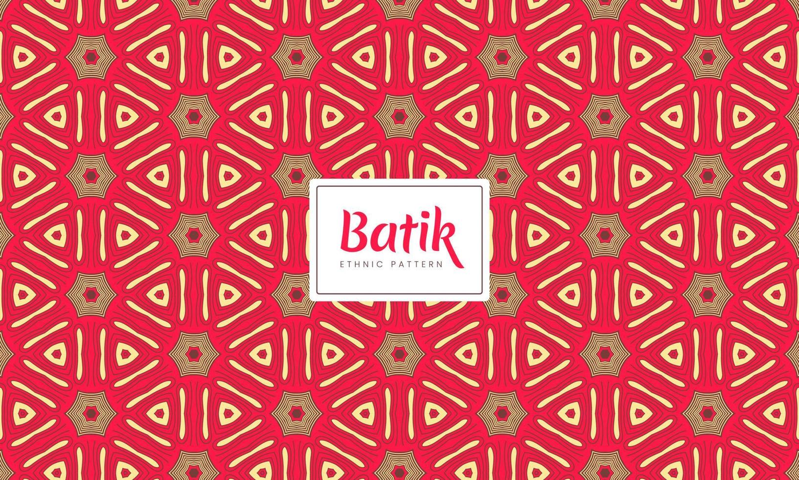 Batik Indonesian Chinese traditional decorative floral patterns Vector Background Red