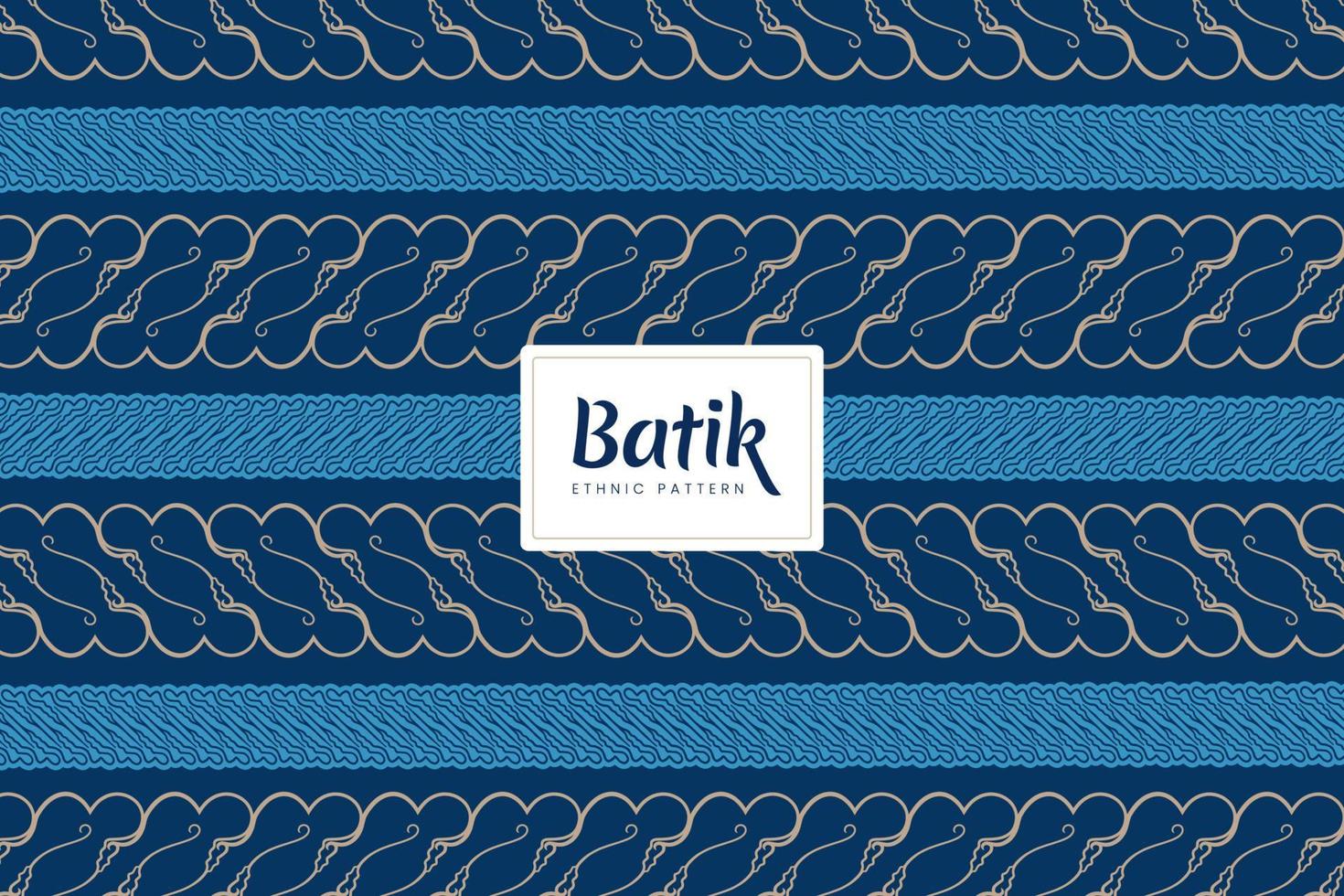 Batik Indonesian Parang traditional floral patterns Vector Blue