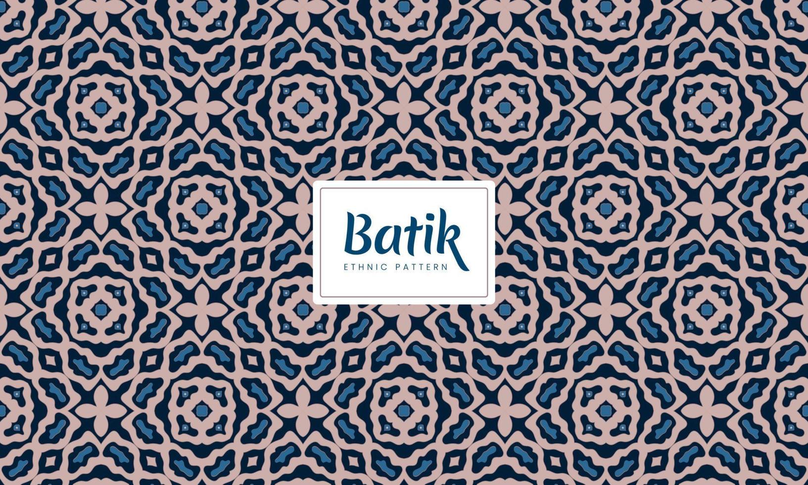 Batik Indonesian ethnic traditional decorative floral patterns Vector Background