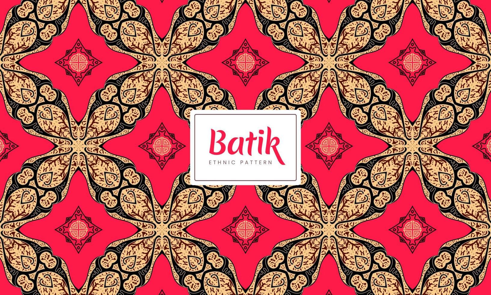 Batik Indonesian Chinese traditional floral patterns Vector Red